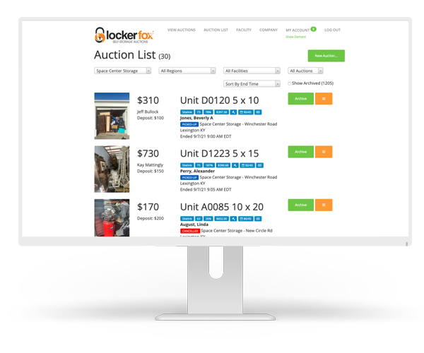 Lockerfox Self Storage Software Best Auction Site for Self Storage
